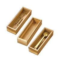 iDesign Acacia Wood Kitchen Drawer Organizer - Set of 3 - Natural