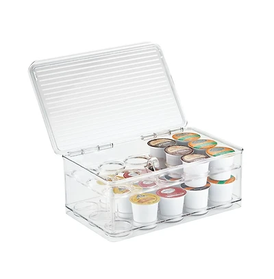 iDesign Stackable Coffee Pod Holder for K-Cup Pods - 29 K-Cup Capacity - Set of 2 - Clear