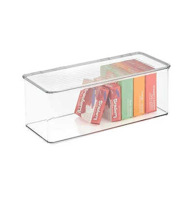 iDesign Stackable Hinged-Lid Storage Box - Clear