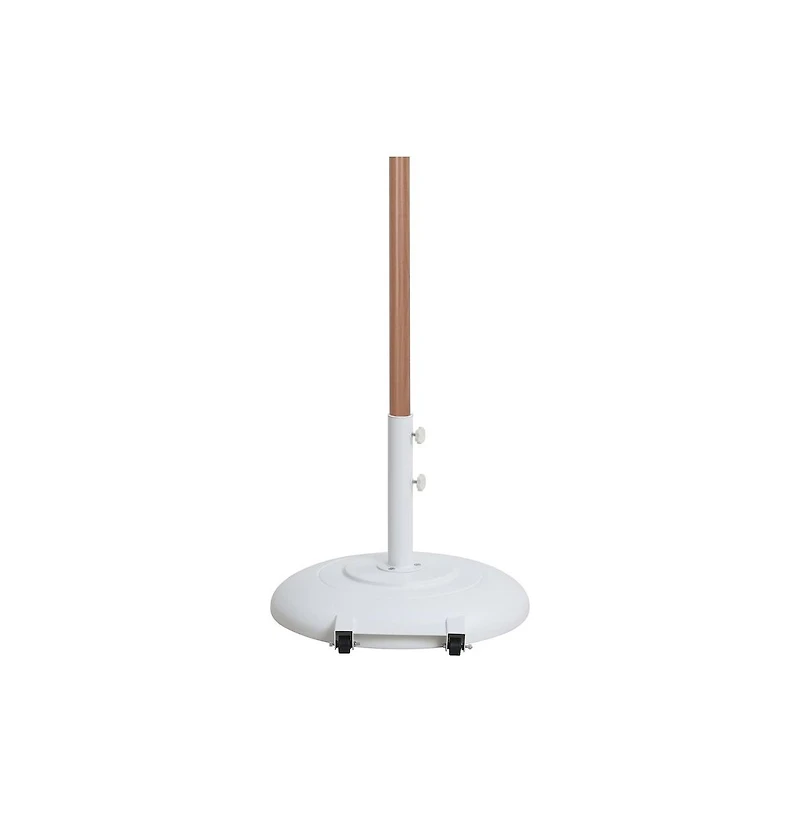 Meridian Furniture Fiji Beige Fabric / Matte White Aluminum Patio Umbrella with Base Sets