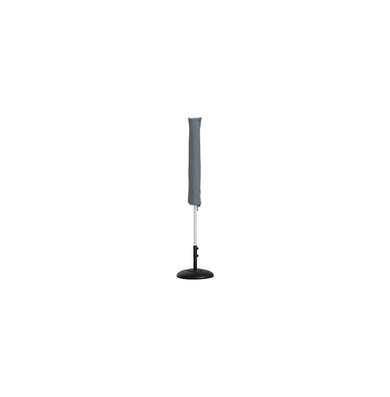 Meridian Furniture Amalfi Black With Cream Piping / Matte Black Metal Patio Umbrella with Base Sets
