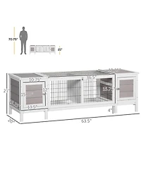 PawHut Rabbit Hutch, Bunny Cage, Guinea Pig House,
