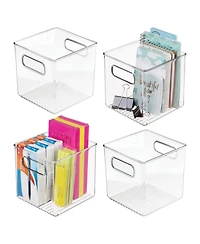 iDesign Cube Storage Bin with Handles for Pantry, Set of 4, Clear, Made in Usa