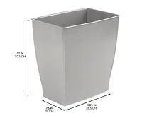 iDesign Small Rectangular Bathroom Trash Cans - Set of 2 - Gray - Made in Usa