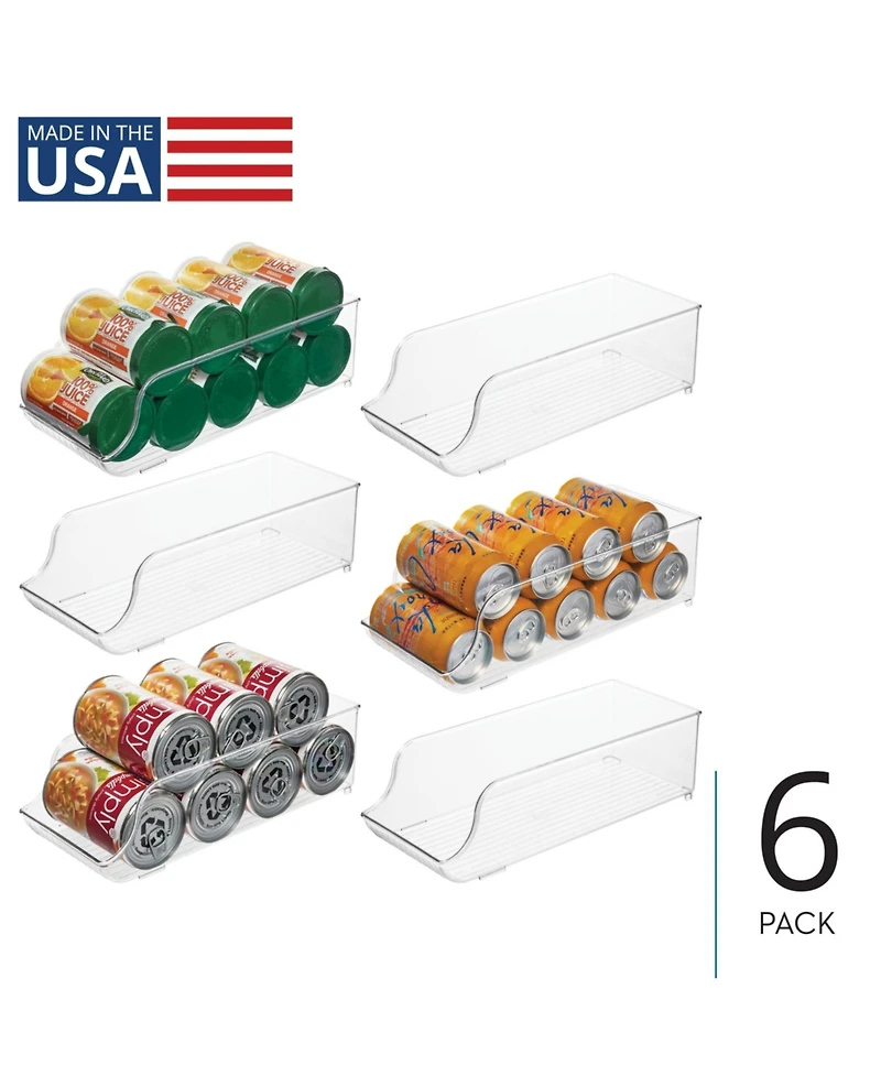 iDesign Stackable Soda Can Dispenser, Set of 6, Clear, Made in Usa