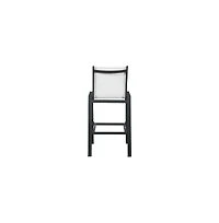 Meridian Furniture Nizuc White Mesh Water Resistant Fabric Outdoor Patio Barstool, Set of 2