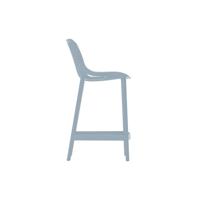 Meridian Furniture Mykonos Sky Blue Outdoor Patio Stool, Set of 4