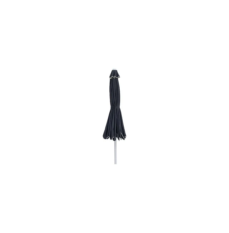 Meridian Furniture Amalfi Black With Cream Piping Fabric Patio Umbrellas