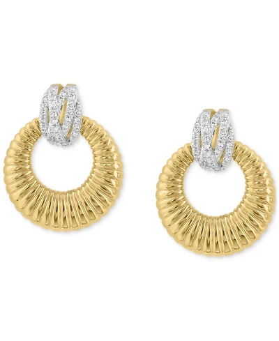 Effy Diamond Ridged Doorknocker Drop Earrings (1/4 ct. t.w.) in 14k Gold