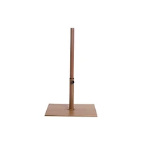 Meridian Furniture Fiji Beige Fabric / Teak Aluminum Patio Umbrella with Base Sets