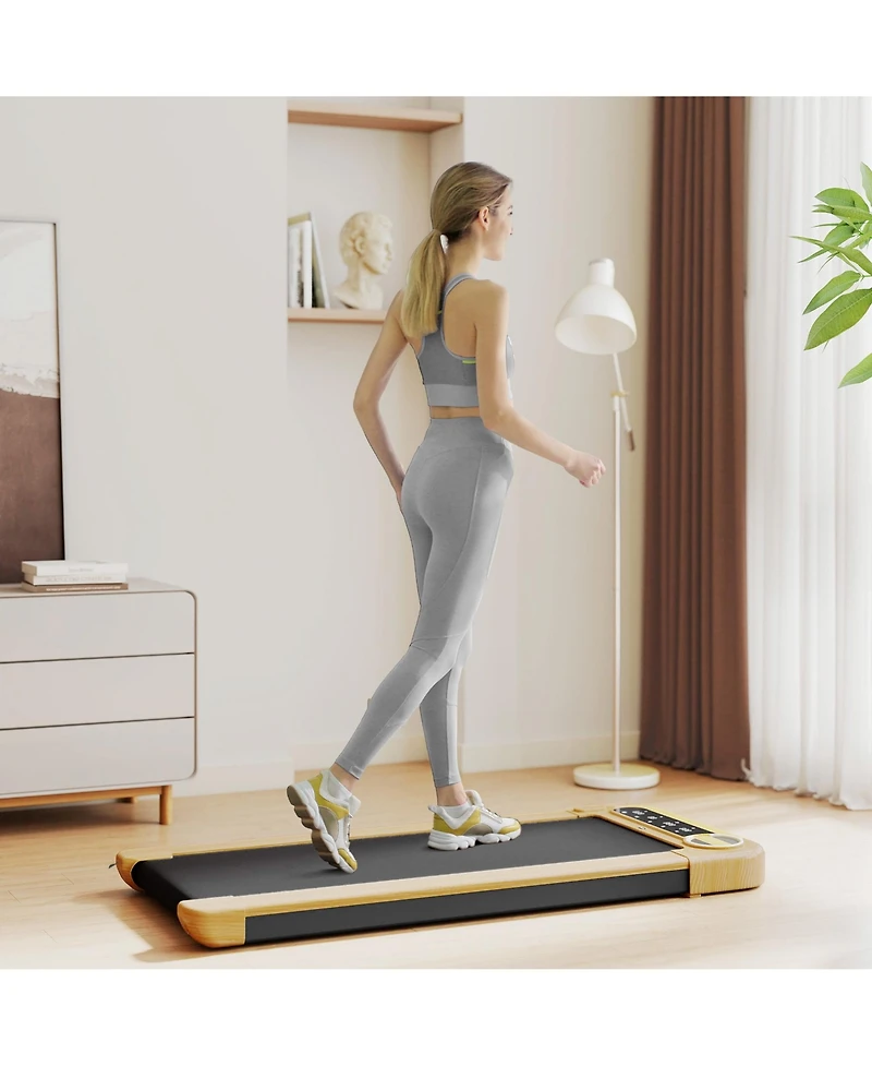 Soozier Walking Pad, Under Desk Treadmill with Wider Belt, Remote Control