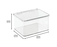 iDesign Stackable Hinged-Lid Pantry Storage Box - Set of 6 - Clear