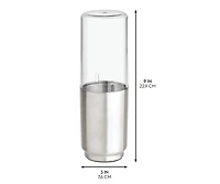 iDesign Stainless Steel Toothbrush Organizer with Cover - Clear/Brushed