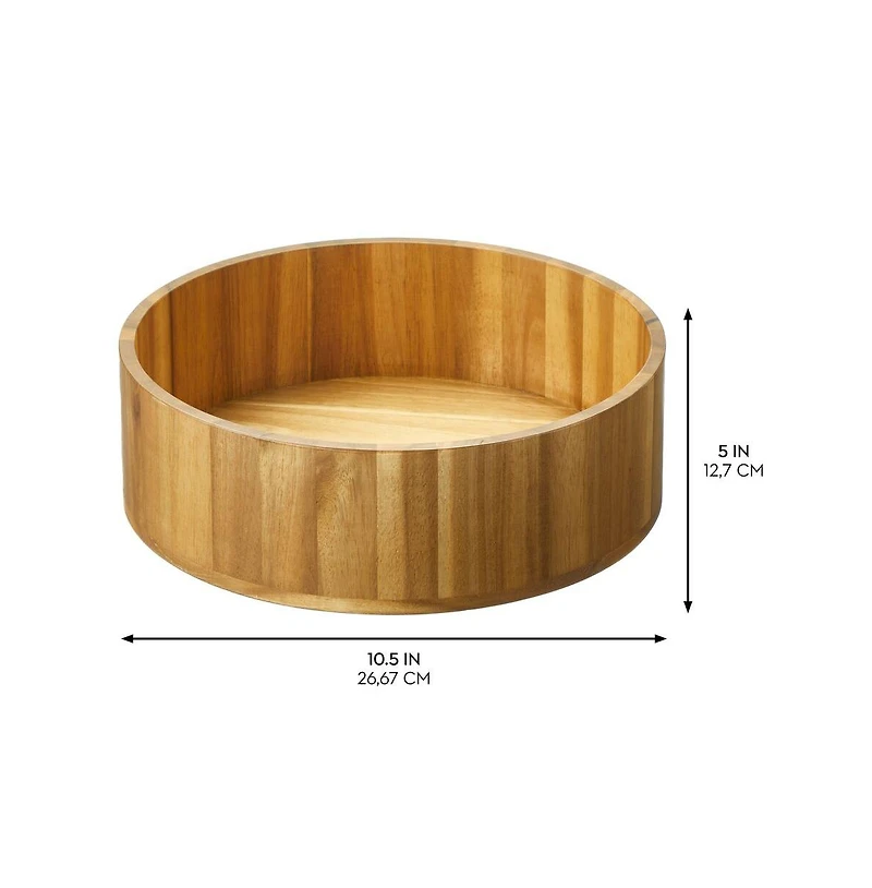 iDesign 10-Inch Round Acacia Wood Lazy Susan - Set of