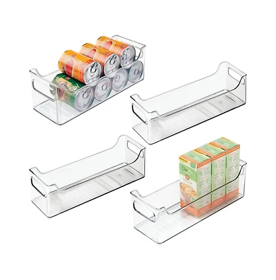 iDesign Stackable Plastic Pantry Bin with Handles, Set of 4, Clear, Made in Usa