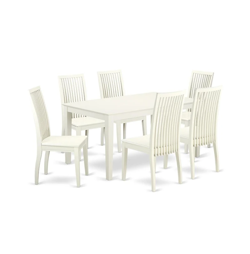 East West Furniture Dining Room Set Linen White