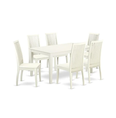 East West Furniture Dining Room Set Linen White