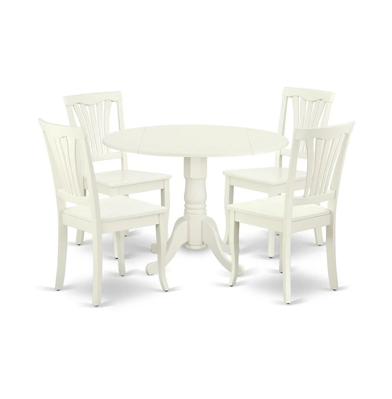 East West Furniture Dining Room Set Linen White