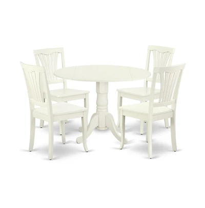 East West Furniture Dining Room Set Linen White