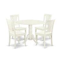 East West Furniture Dining Room Set Linen White
