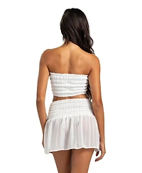 Beach Bunny Swimwear Women's Sheer Stripe Cover Up Mini Skirt