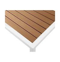 Meridian Furniture Nizuc Wood Look Accent Paneling Outdoor Patio Aluminum End Table