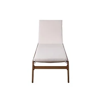 Meridian Furniture Maui Cream Water Resistant Fabric Outdoor Patio Lounger