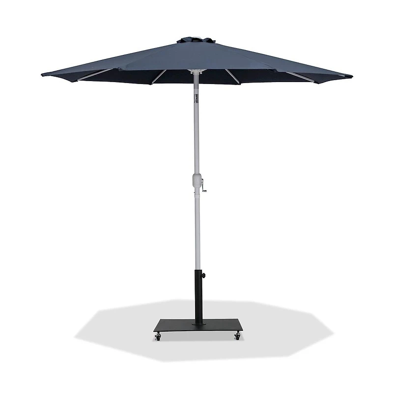 Meridian Furniture Fiji Grey Fabric / Matte Aluminum Patio Umbrella with Base Sets