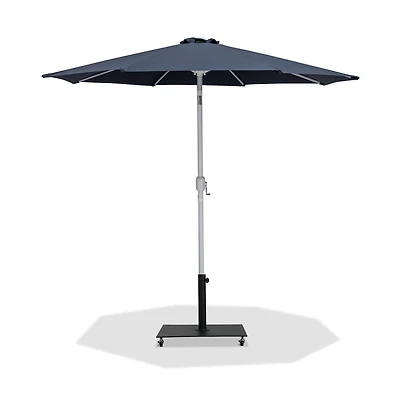 Meridian Furniture Fiji Grey Fabric / Matte Aluminum Patio Umbrella with Base Sets