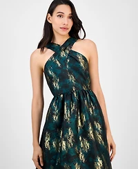 Anne Klein Women's Crisscross Sleeveless Midi Dress