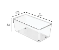 iDesign Drawer Organizer for Kitchen, Bathroom, or Desk Drawers, Set of 6, Clear