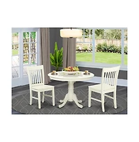 East West Furniture Dining Room Set Linen White