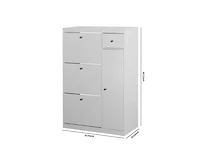 Fvanirror reestanding Tipping Bucket Shoe Rack Organizer with 3 Flip Drawers, Adjustable Storage Cabinet Shelf for Entryway Narrow