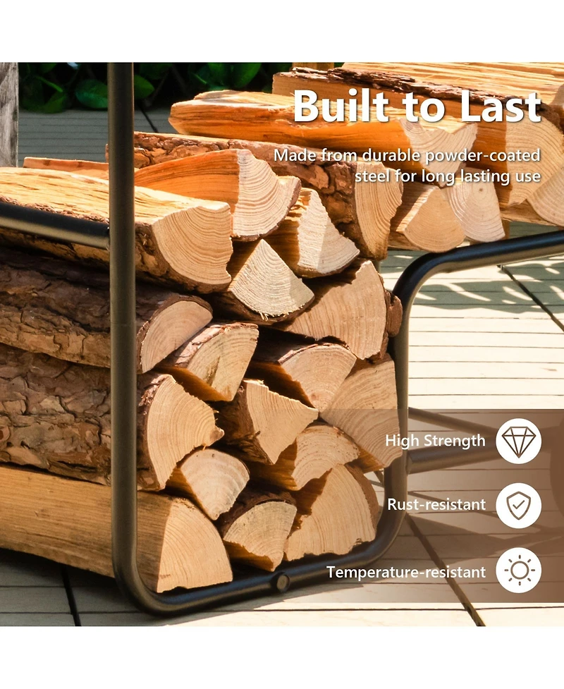 Akiudex Firewood Log Cart Carrier with Anti-Slip and Wear-Resistant Wheels