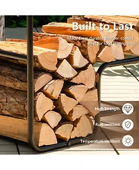 Akiudex Firewood Log Cart Carrier with Anti-Slip and Wear-Resistant Wheels