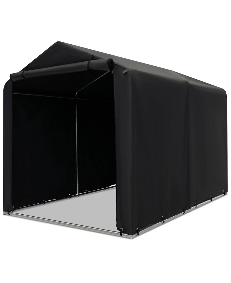 Akiudex 7 x 5.2 Ft Storage Shelter Outdoor Bike Tent with Waterproof Cover and Zipper Door - Gray