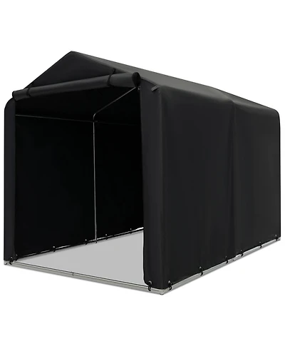 Akiudex 7 x 5.2 Ft Storage Shelter Outdoor Bike Tent with Waterproof Cover and Zipper Door - Gray