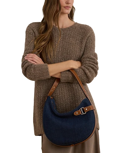 Lauren Ralph Lauren Tasha Medium Denim Shoulder Bag