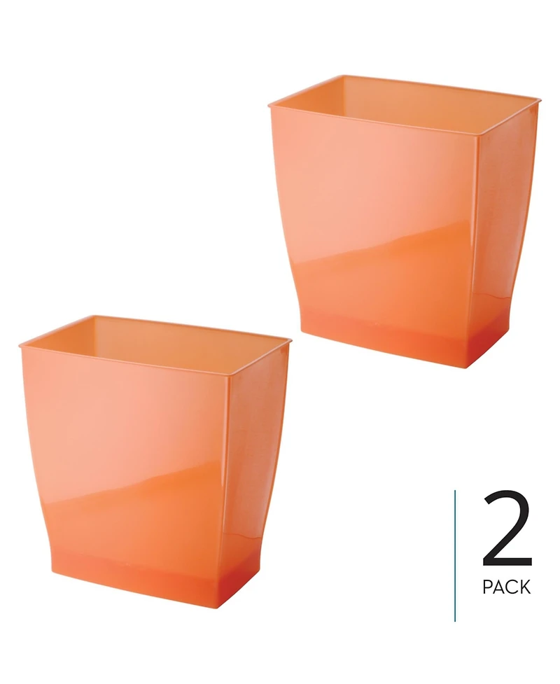 iDesign Small Bathroom Trash Cans, Set of 2, Tango Orange, Made in Usa