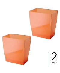 iDesign Small Bathroom Trash Cans, Set of 2, Tango Orange, Made in Usa