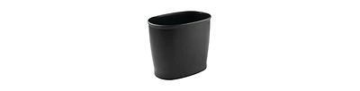 iDesign Small Oval Plastic Bathroom Trash Can - Black - Made in Usa