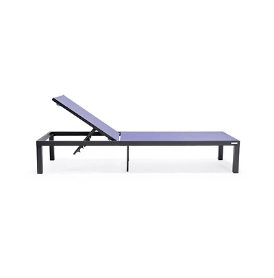 LeisureMod Marlin Patio Chaise Lounge Chair With Aluminum Frame