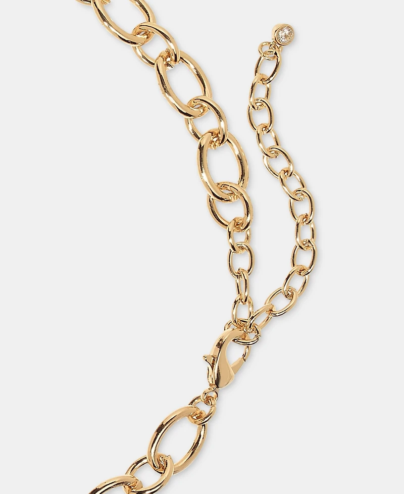 On 34th Pave, Bead & Imitation Pearl Charm Necklace, 16" + 3" extender, Macy's Exclusive