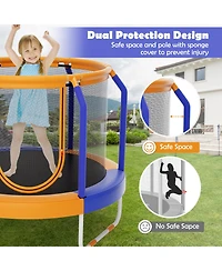 Akiudex 36 in Kids Mini Trampoline with Safety Net and Silent Bungee Design