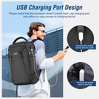 Mosiso 40L Travel Backpack, Tsa-Friendly Carry On Laptop Backpack with Usb Charging Port & Lay-Flat Opening - Fits 17-17.3 Inch Laptop