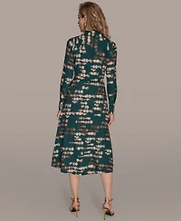Donna Karan New York Women's Satin A-Line Midi Dress