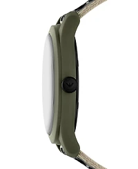 Emporio Armani Men's Green Tri-Tone Textile Strap Watch 45mm