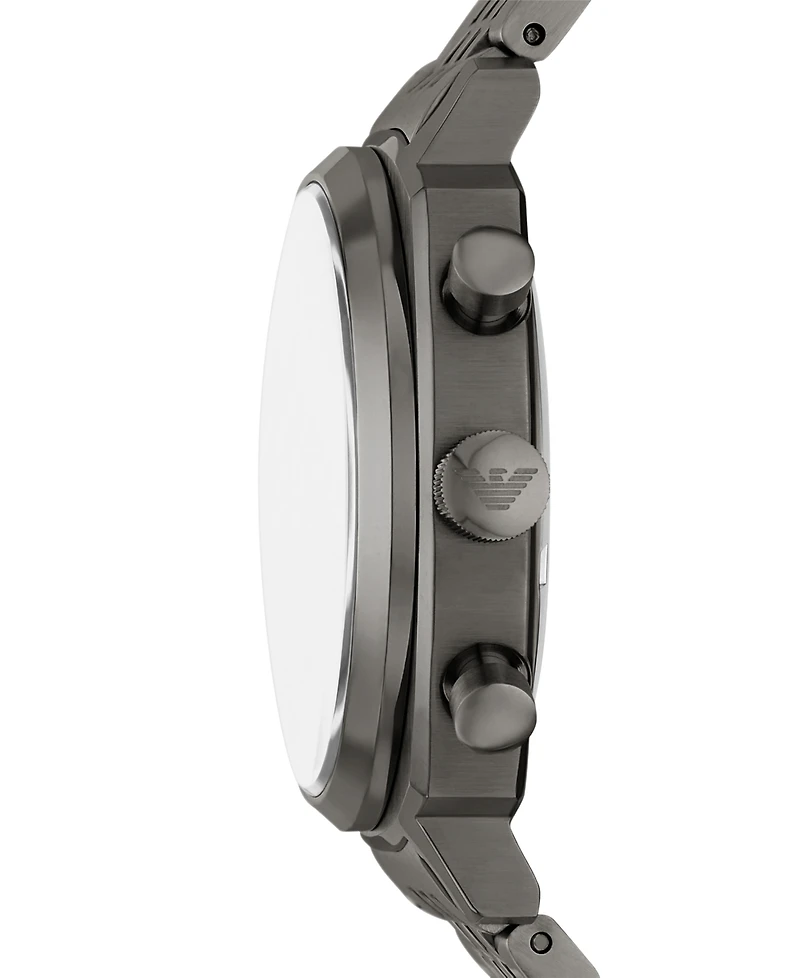 Emporio Armani Men's Chronograph Gunmetal-Tone Stainless Steel Bracelet Watch 40mm