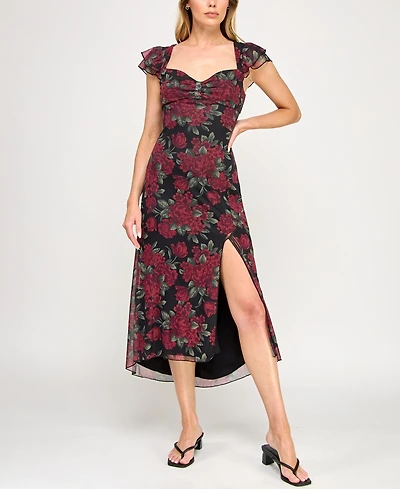 Bcx Juniors' Sweetheart Neck Midi Dress