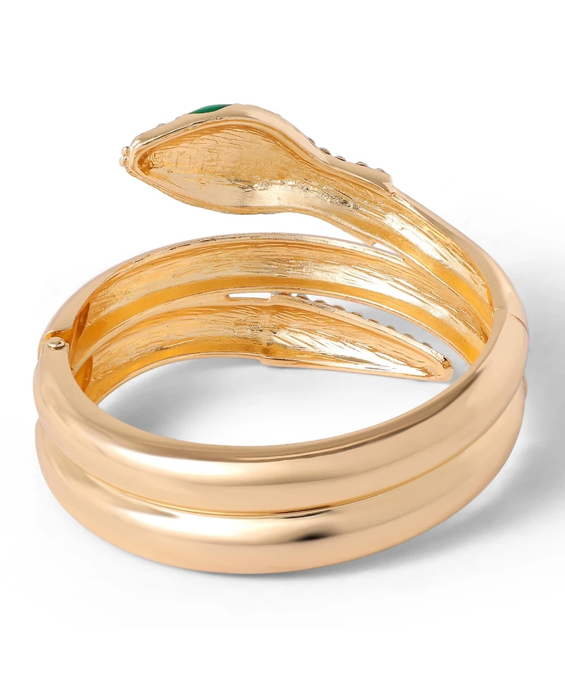 Jessica Simpson Snake Hinge Bracelet in Gold-Tone with Crystal Eyes